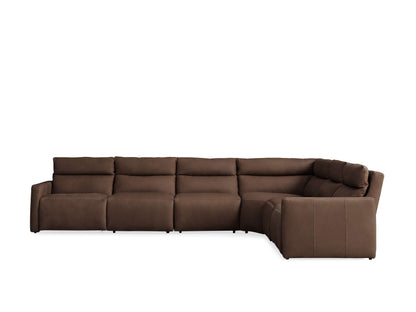 Rowland Tailored Leather Six-Piece Motion Sectional