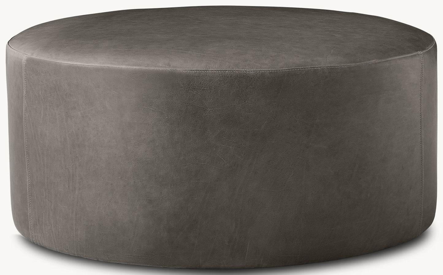 Large Cooper Leather Round Stool
