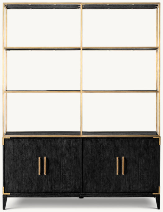 Cayden Campaign 4-Door Open Sideboard & Hutch