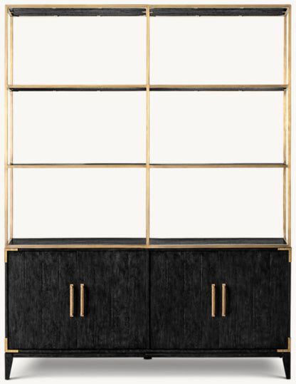 Cayden Campaign 4-Door Open Sideboard & Hutch