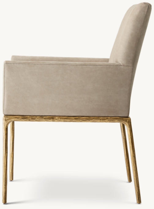 Thaddeus Track Leather Dining Armchair