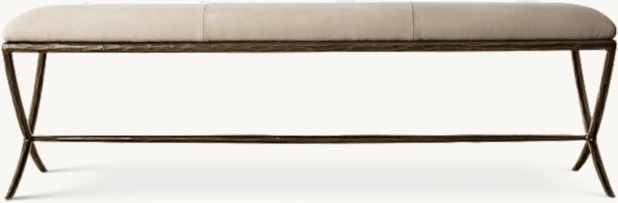 Thaddeus Leather X-Base Bench