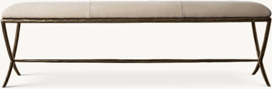 Thaddeus Leather X-Base Bench