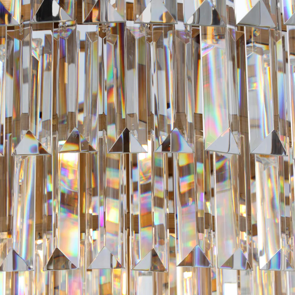 1920s Tedem Multi-Tier Clear/Smoke Crystal Round Chandelier