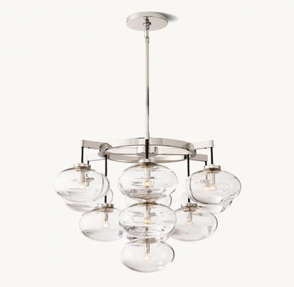 Cabrette Clear Glass Round Chandelier 36"