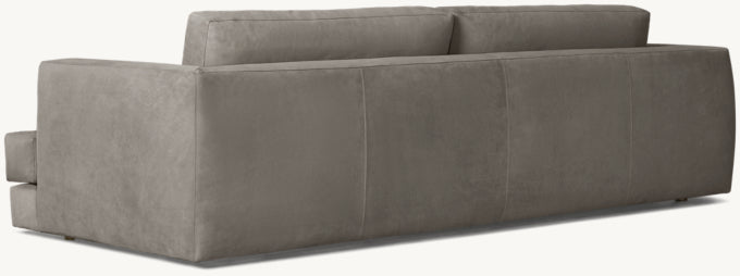 Monza Leather Bench-Cushion Sofa
