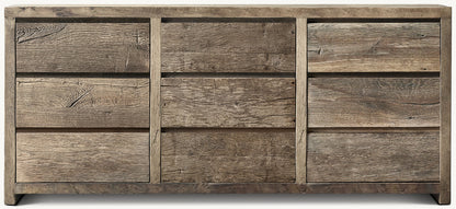 Reclaimed Rustic Oak 9-Drawer Dresser