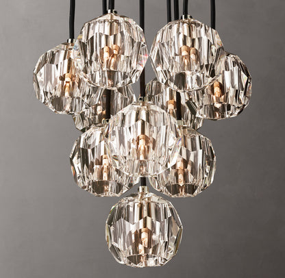 Boule De Cristal Clear Glass Round Cluster Chandelier 14"