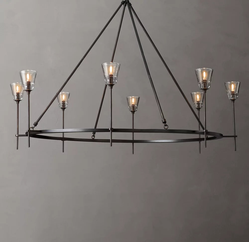 Torche De Verre Round Chandelier 58"