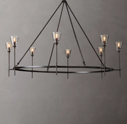 Torche De Verre Round Chandelier 58"