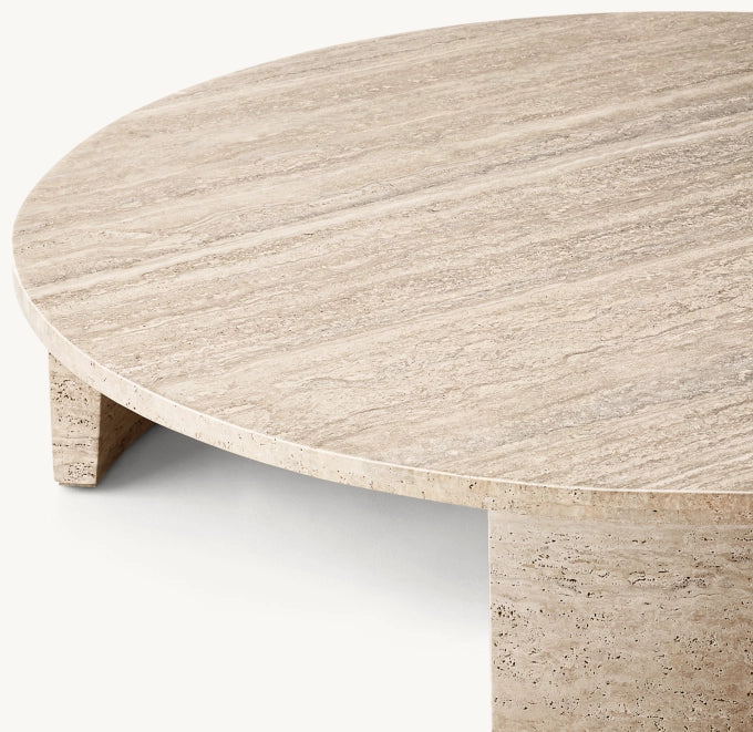 Wyeth Travertine Round Coffee Table
