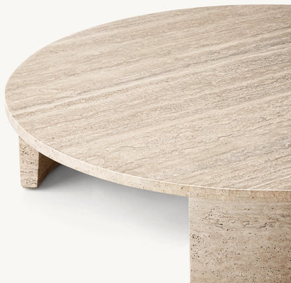 Wyeth Travertine Round Coffee Table
