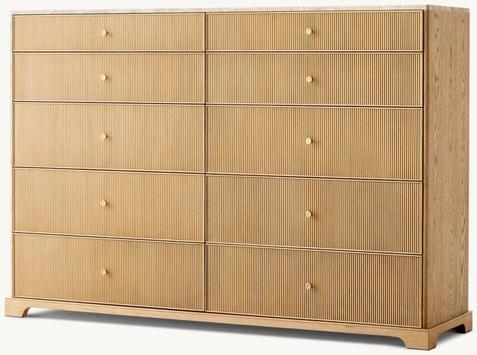 Genevieve Emperador Reeded 10-Drawer Dresser