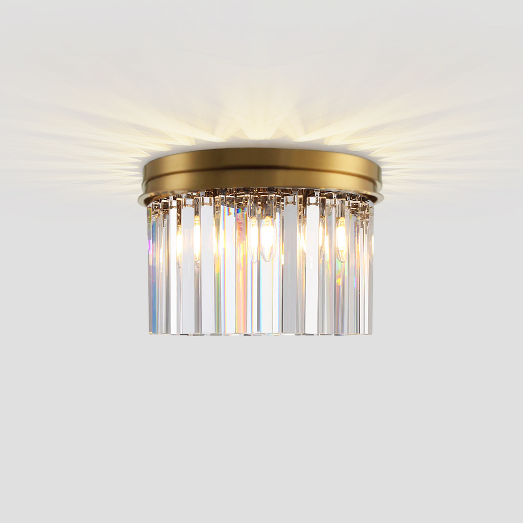 1920s Tedem 1-Tier Crystal Round Flushmount