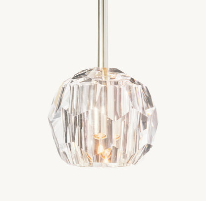 Boule De Cristal Clear Glass Rod Pendant