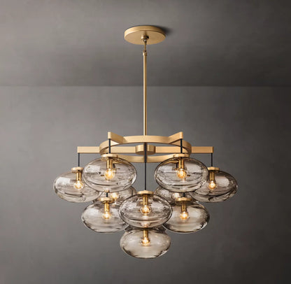 Cabrette Clear Glass Round Chandelier 36"