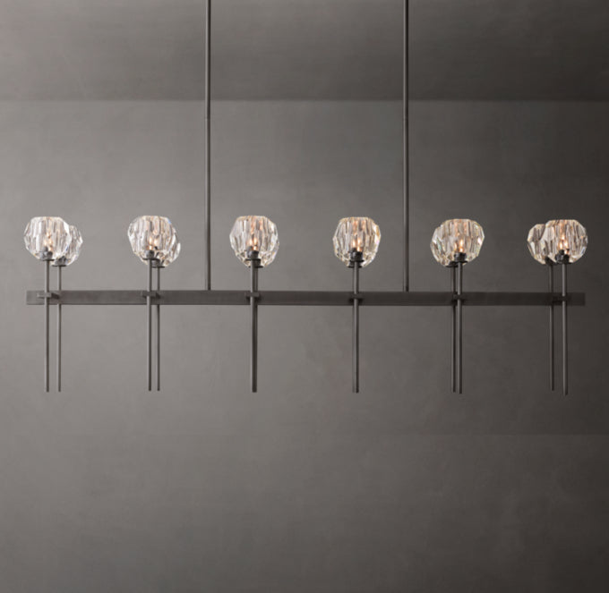 Boule De Cristal Clear Glass Double Linear Chandelier 60"