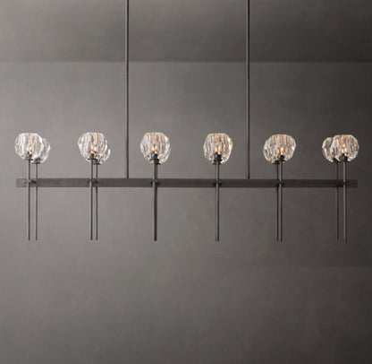 Boule De Cristal Clear Glass Double Linear Chandelier 60"