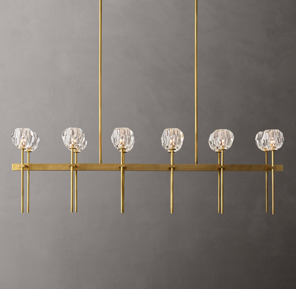 Boule De Cristal Clear Glass Double Linear Chandelier 60"