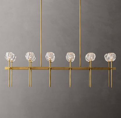 Boule De Cristal Clear Glass Double Linear Chandelier 60"