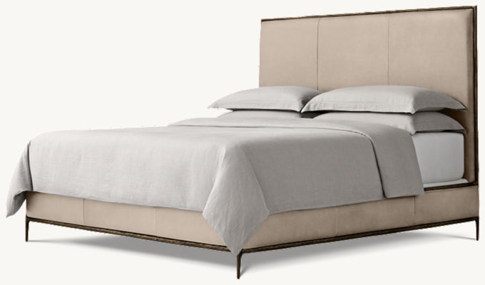 Thaddeus Leather Panel Bed