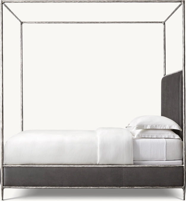 Thaddeus Leather Canopy Bed