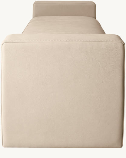 Italia Leather End-of-Bed Bench - Metal Base