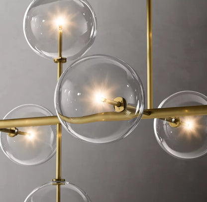 Glass Globe Mobile Linear Chandelier