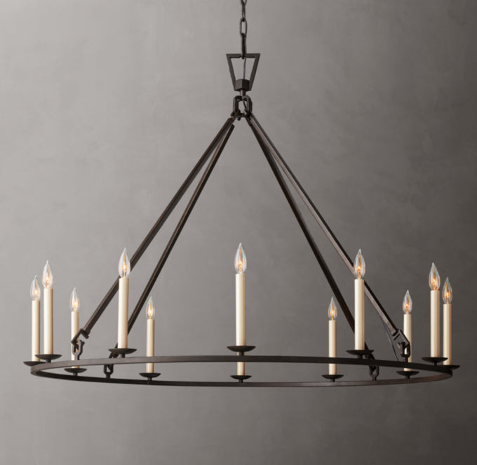 19th C. English Openwork Round Chandelier 50"