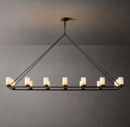 Ondra Linear Milk Glass Chandelier 72"