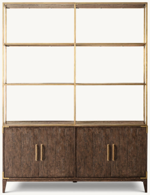 Cayden Campaign 4-Door Open Sideboard & Hutch