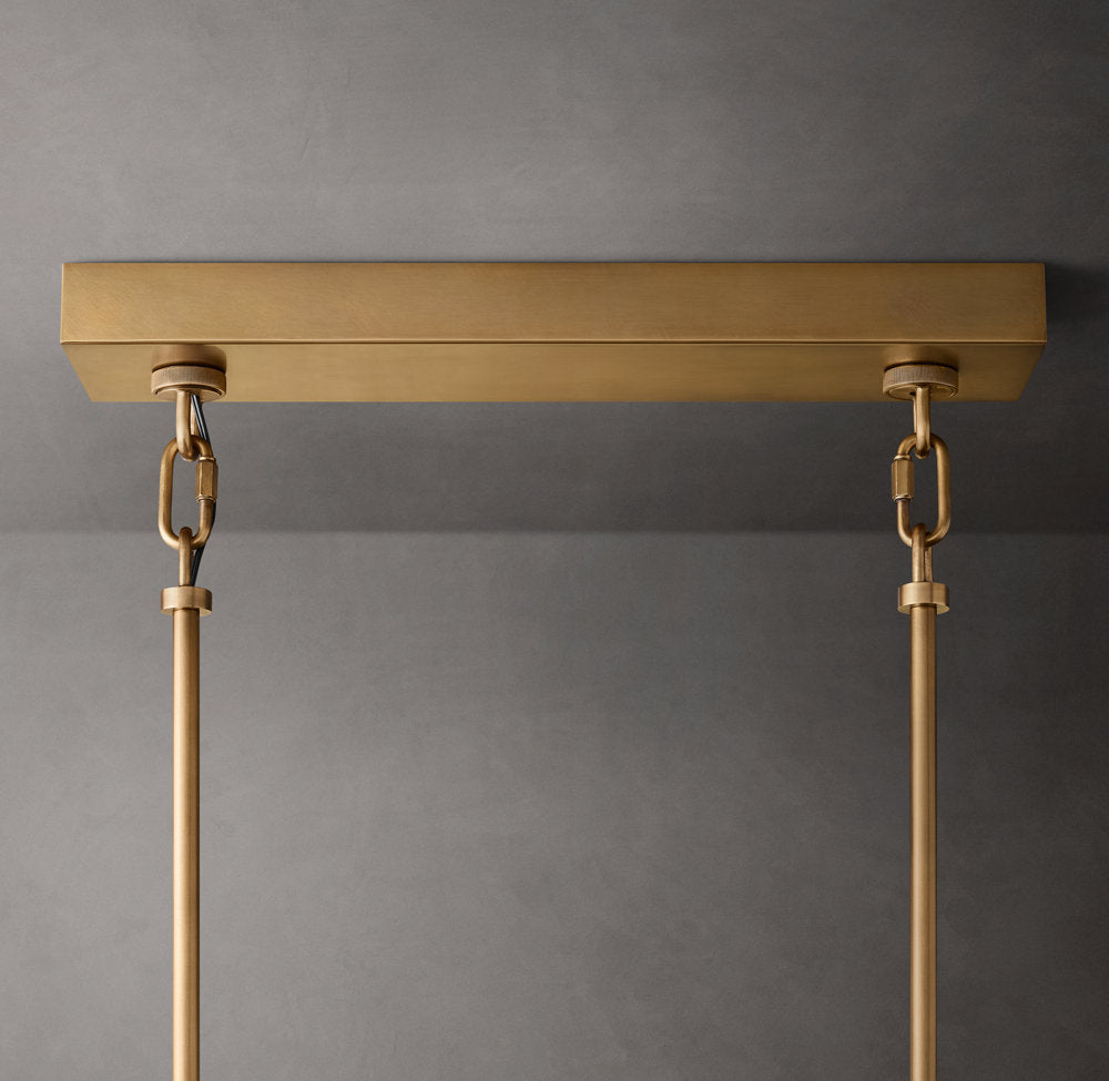 Sirene Smoke Glass Rectangular Chandelier 59"