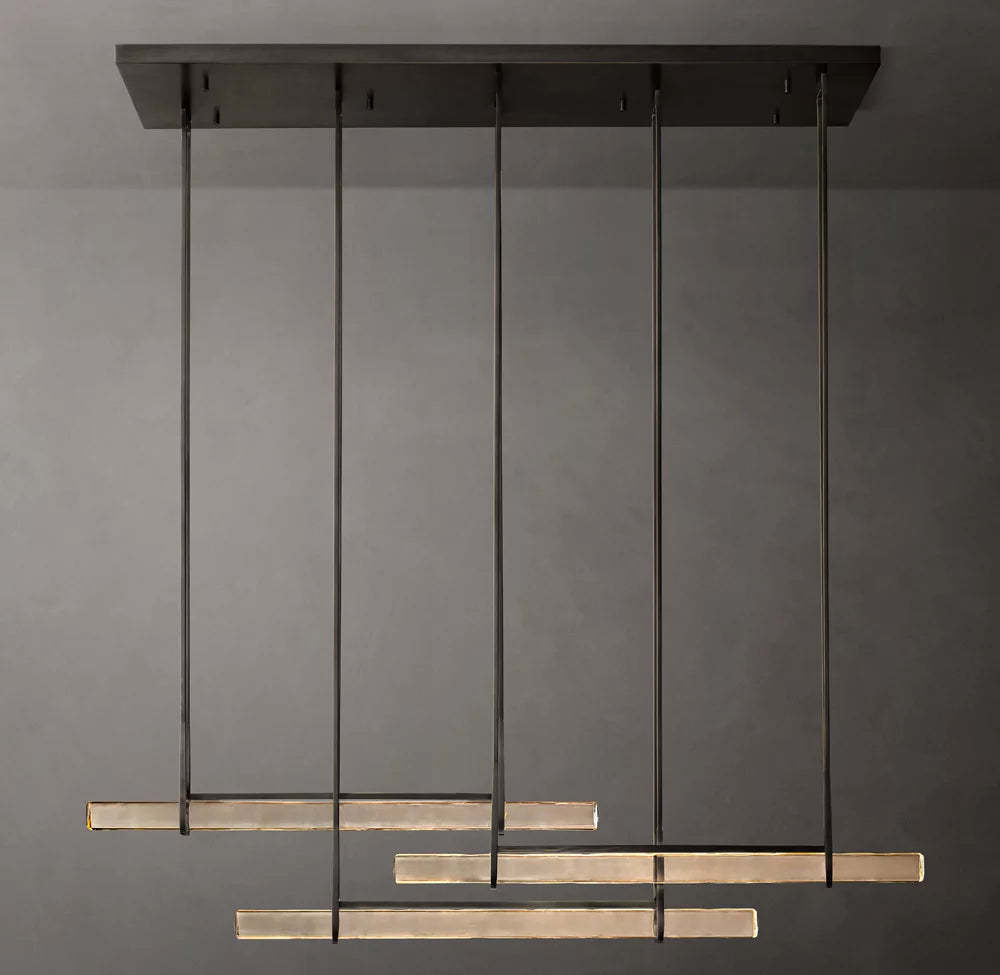 Audubon Crystal Triple Bar Linear Chandelier