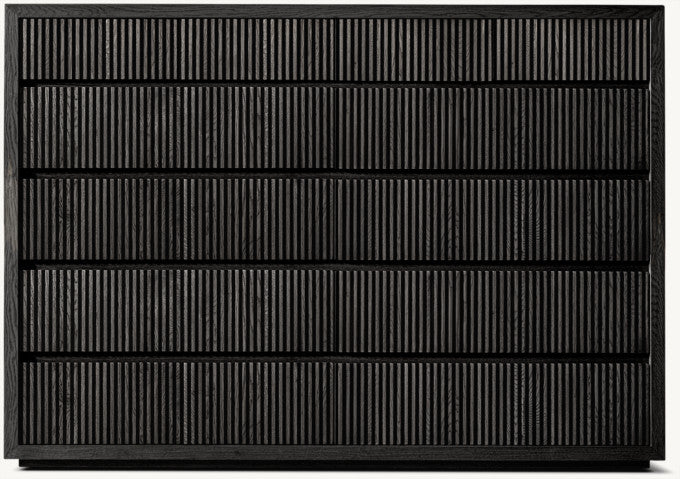 Reclaimed Oak Reeded 12-Drawer Dresser