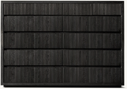 Reclaimed Oak Reeded 12-Drawer Dresser