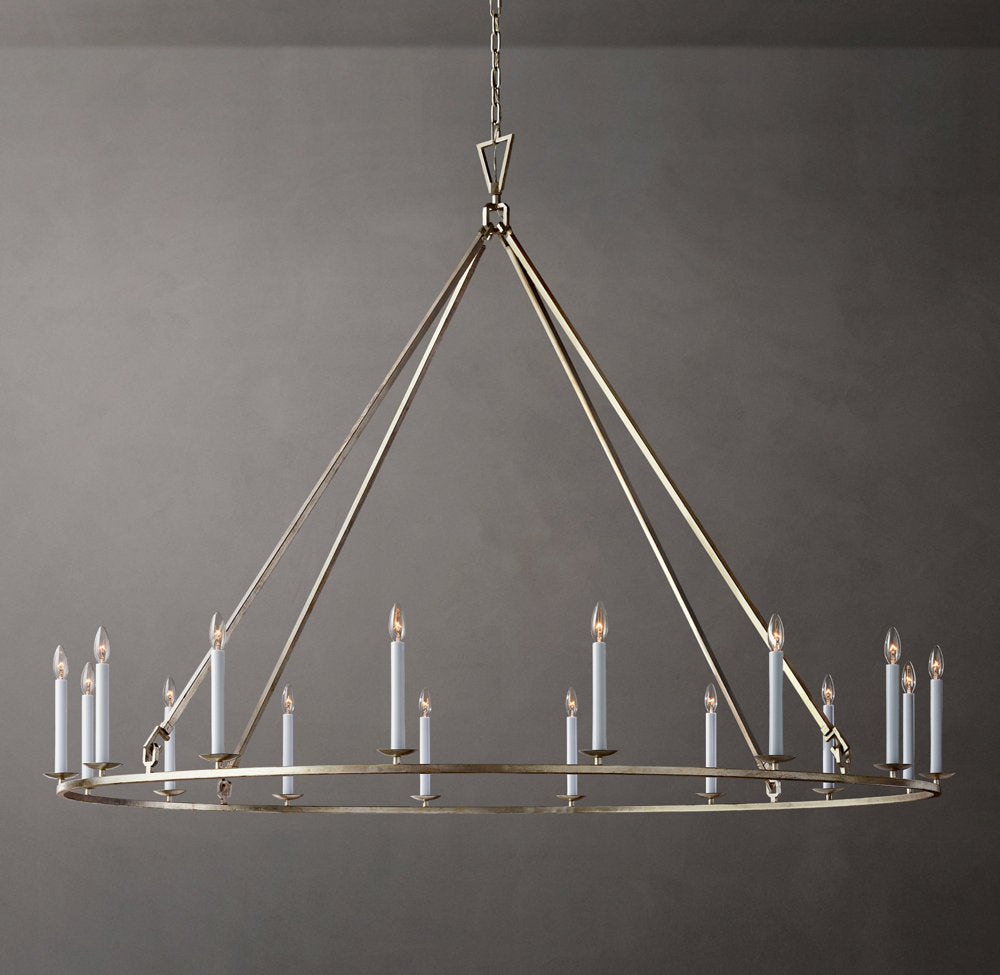 19TH C. ENGLISH OPENWORK ROUND CHANDELIER 72"