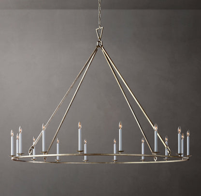 19TH C. ENGLISH OPENWORK ROUND CHANDELIER 72"