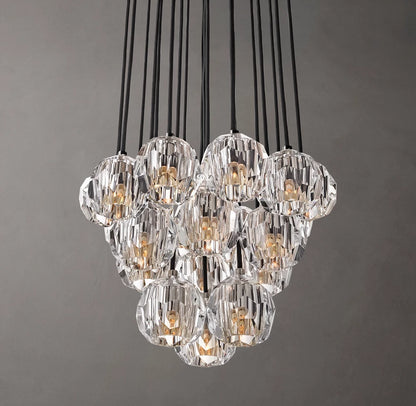 Boule De Cristal Clear Glass Round Cluster Chandelier 19"