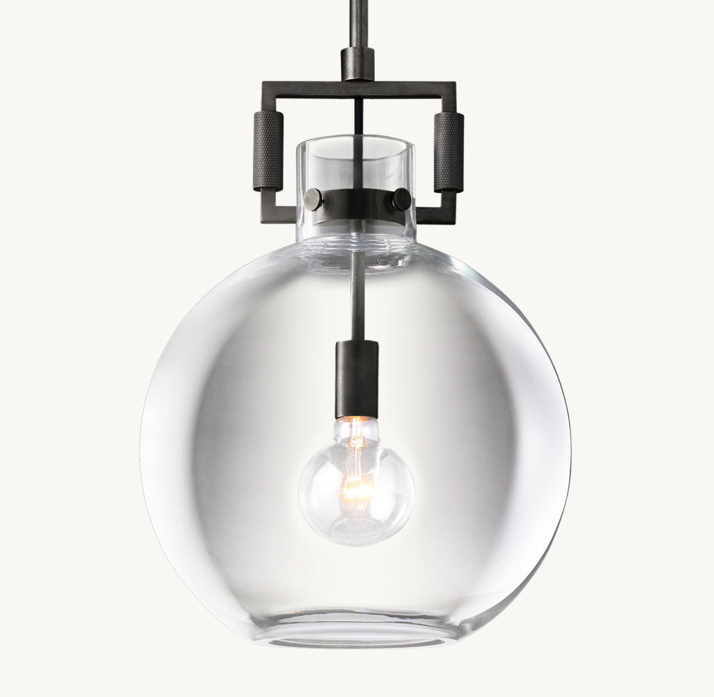 Machinist Glass Globe Pendant