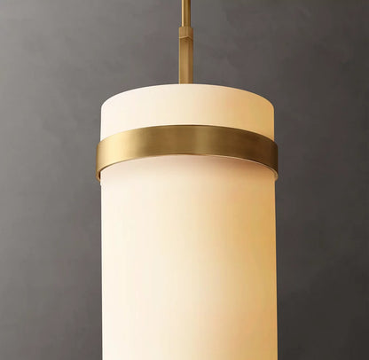 Ravelle Milk Glass Pendant 12"