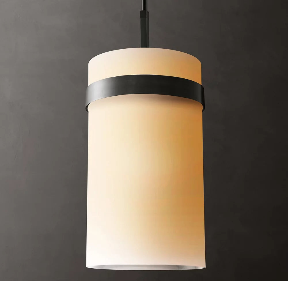 Ravelle Milk Glass Pendant 12"