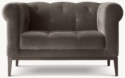 Italia Chesterfield Chair with Tufted Cushion - Metal Base