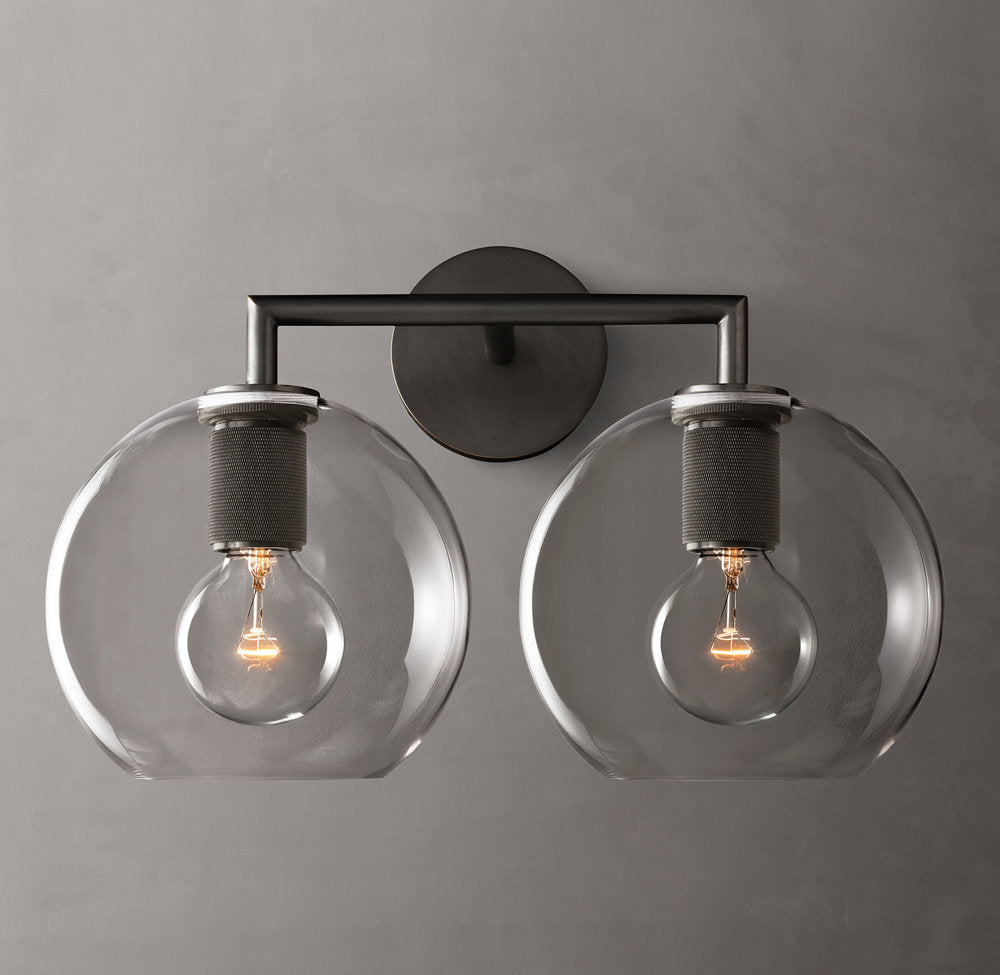 Utilitaire Globe Shade Double Sconce