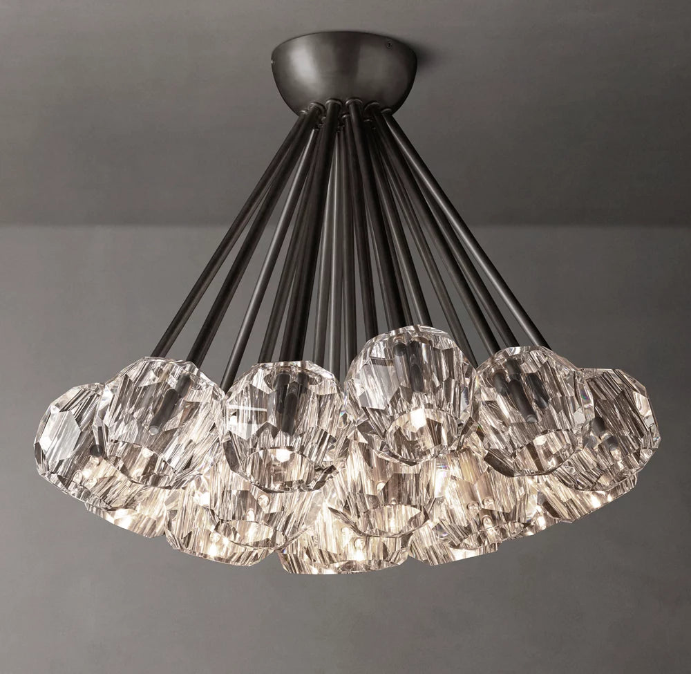 Boule De Cristal Clear Glass Flushmount 24"