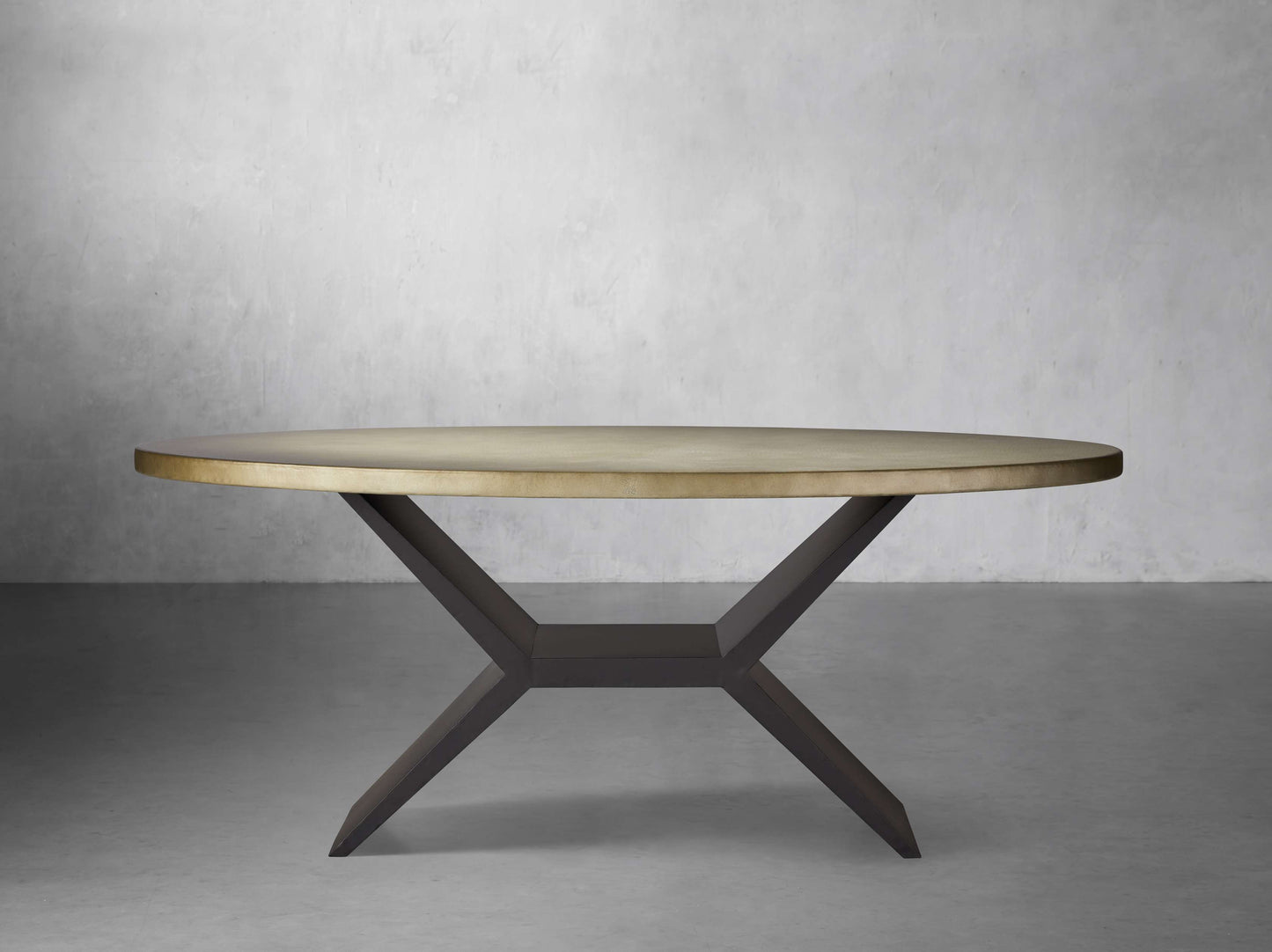 Recycled Metal Dining Table with Vertex Base
