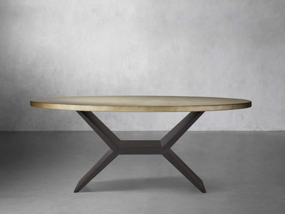 Recycled Metal Dining Table with Vertex Base