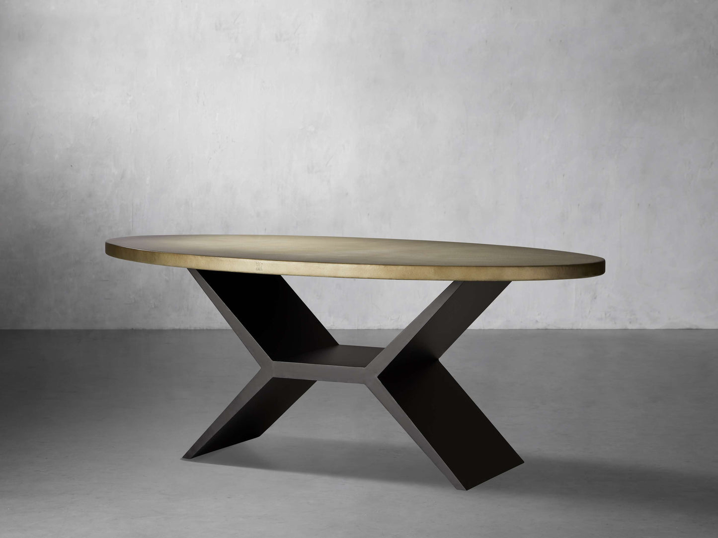 Recycled Metal Dining Table with Vertex Base