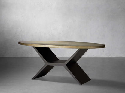Recycled Metal Dining Table with Vertex Base