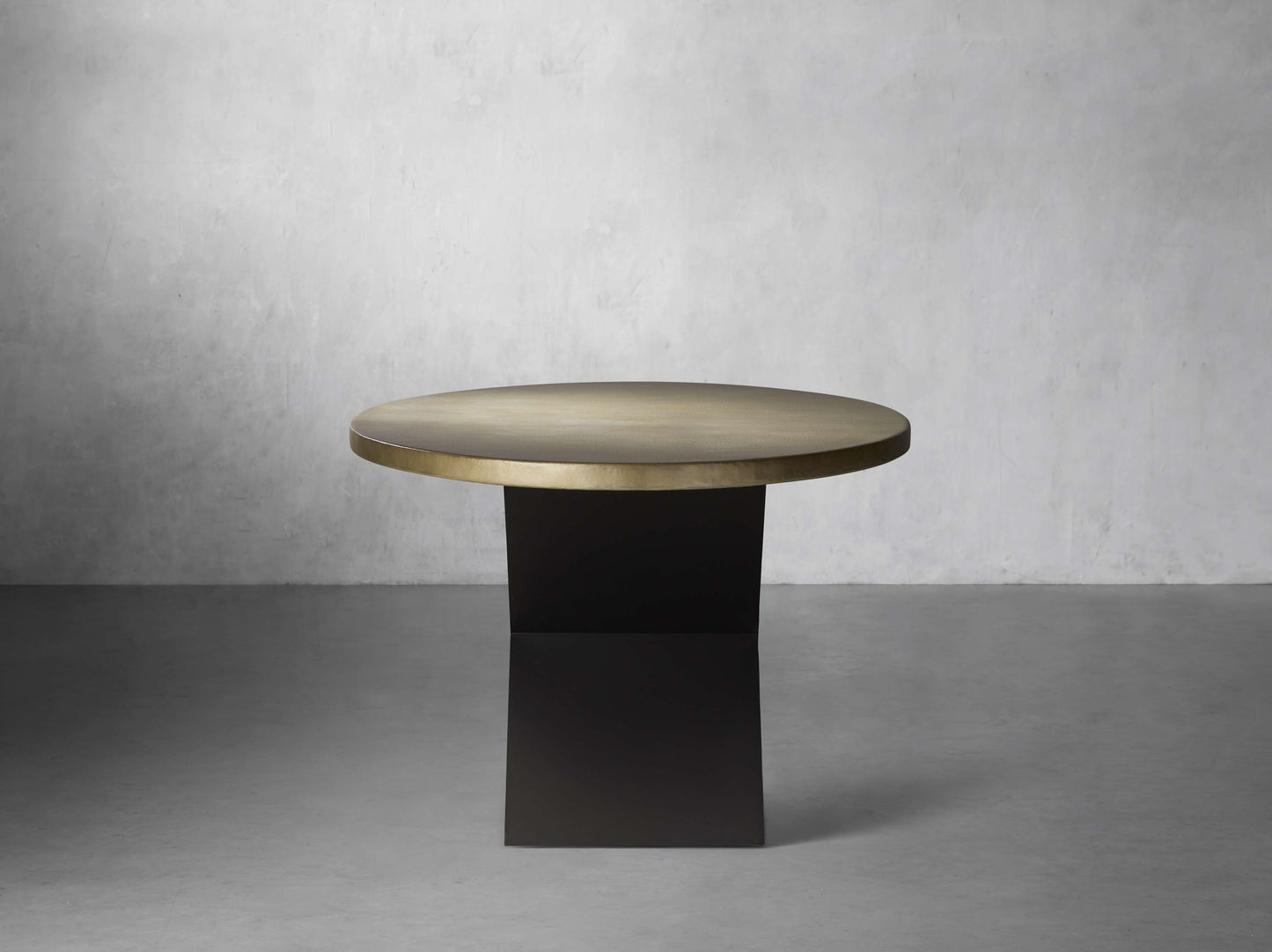 Recycled Metal Dining Table with Vertex Base