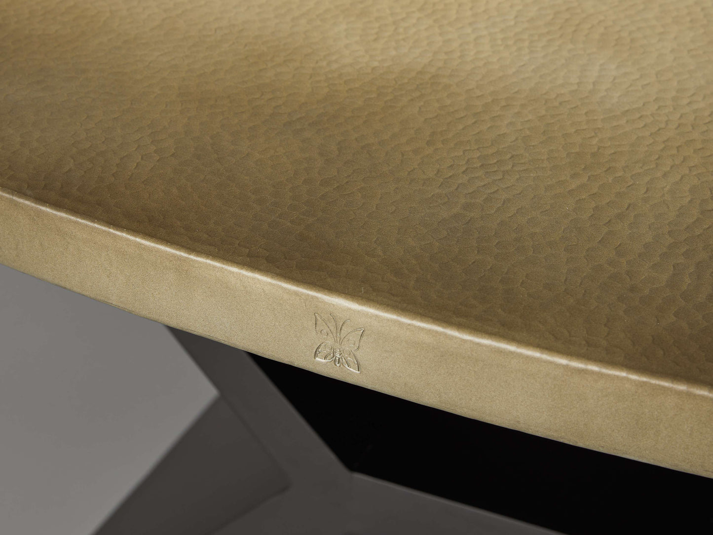 Recycled Metal Dining Table with Vertex Base